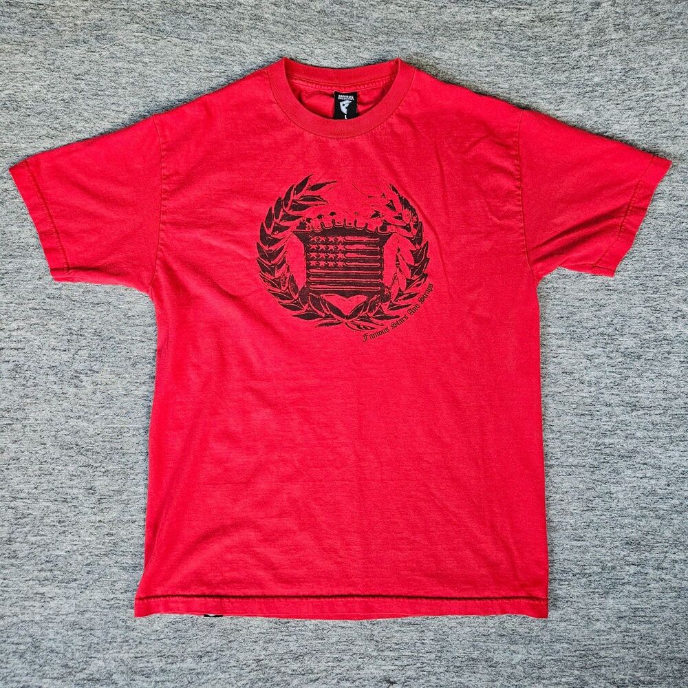 Y2K Vintage Stars And & Straps T-shirt Men's Size Large Streetwear Red Black